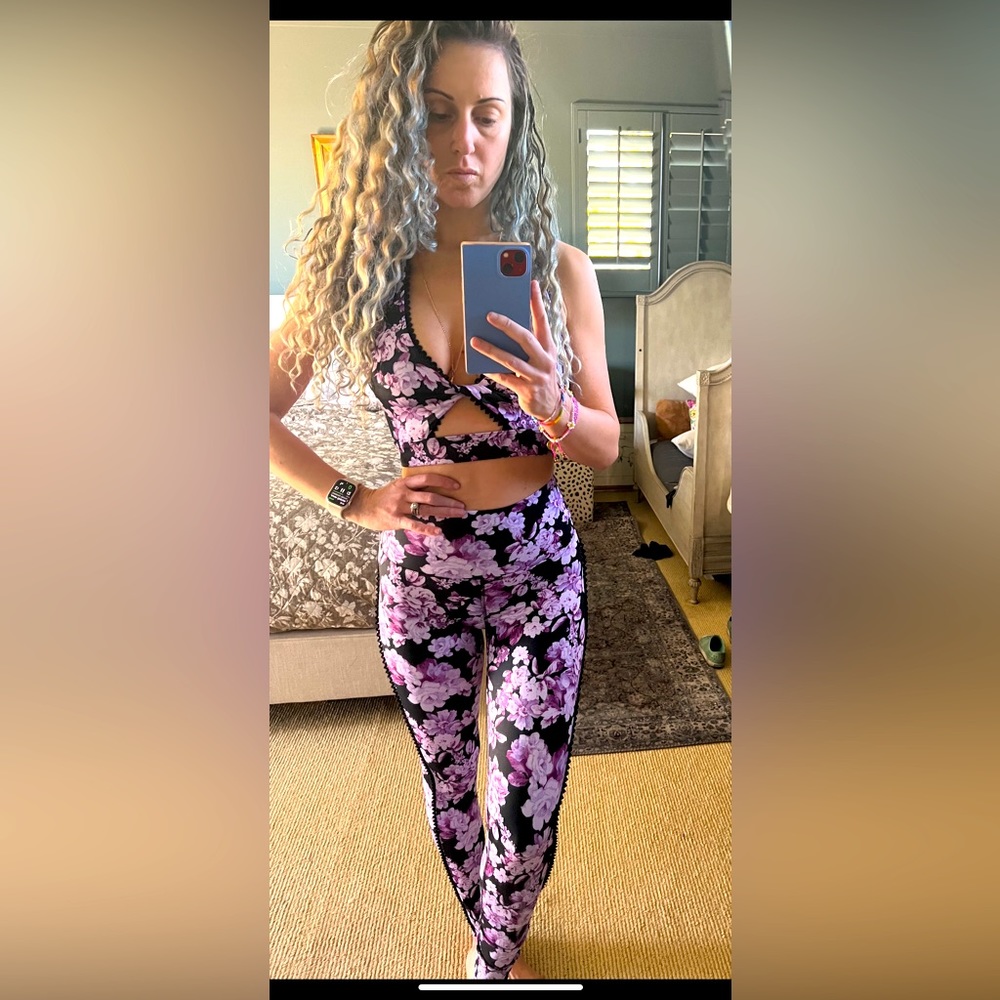 Beach Riot Spring Fairy floral Legging/Twist Top Set XS BNWOT